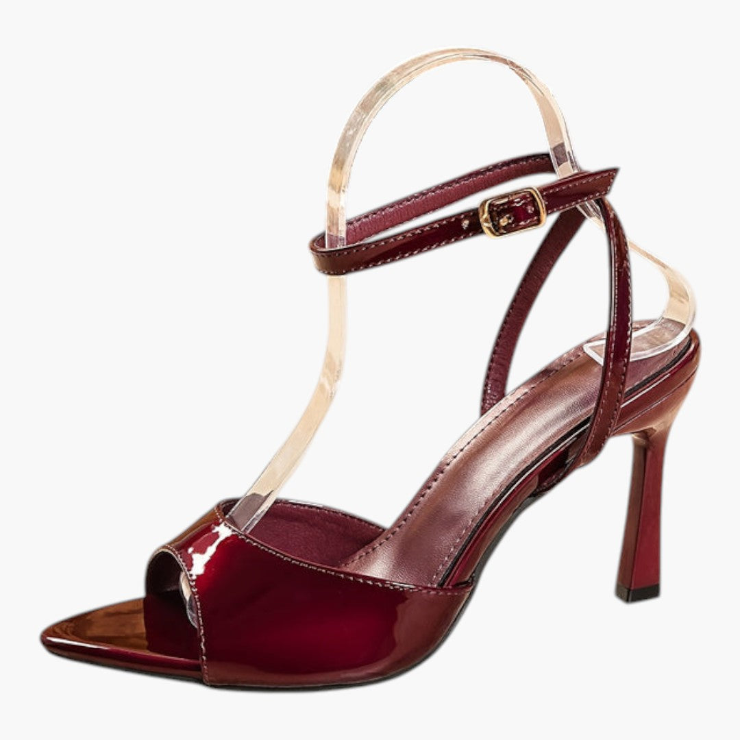 Women's Stiletto Heel Sandals with Ankle Strap and Open Toe