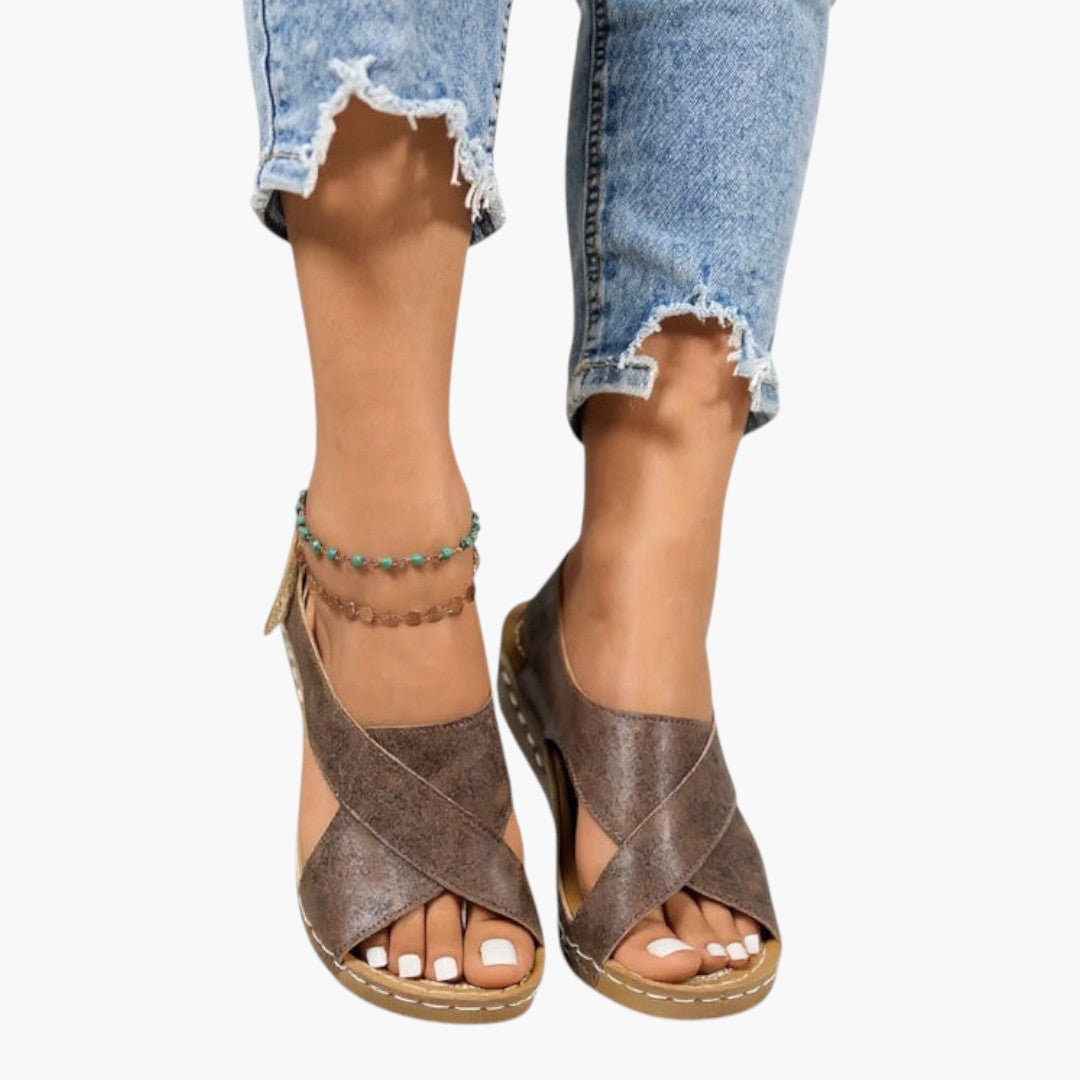 Damen Sandalen mit Plateau-Sohle und Keilabsatz