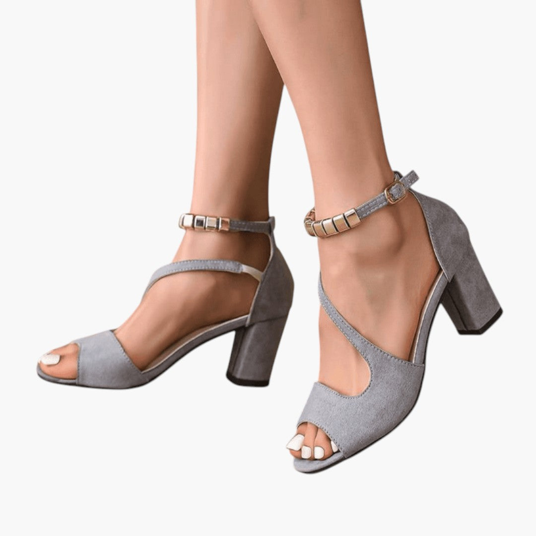 Damen Sandalen mit Blockabsatz und verstellbarem Riemen