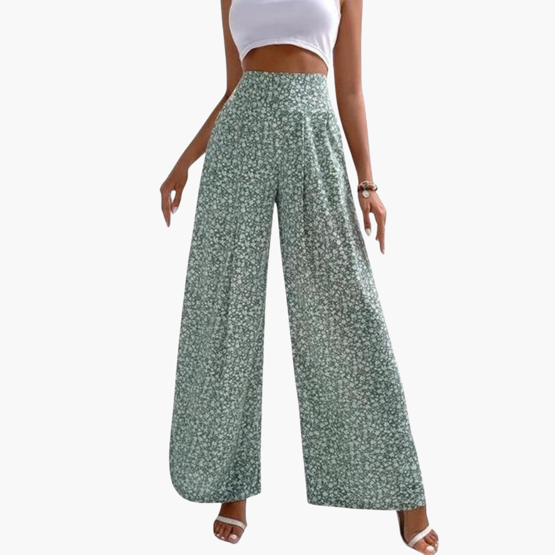 Women’s high-waisted palazzo pants with wide legs for summer