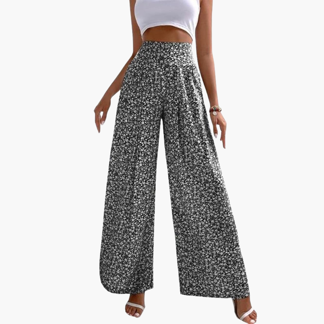 Women’s high-waisted palazzo pants with wide legs for summer