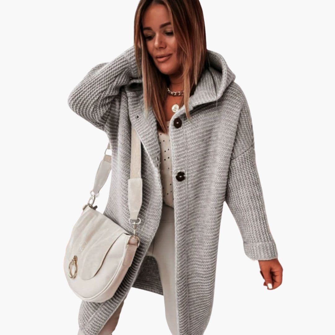 Gilet donna con cappuccio e apertura frontale
