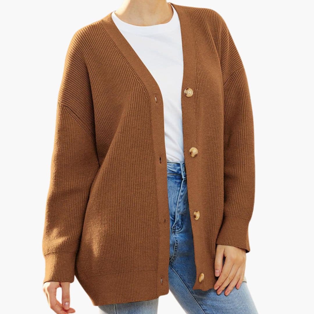 Gilet femme col V avec fermeture à boutons devant