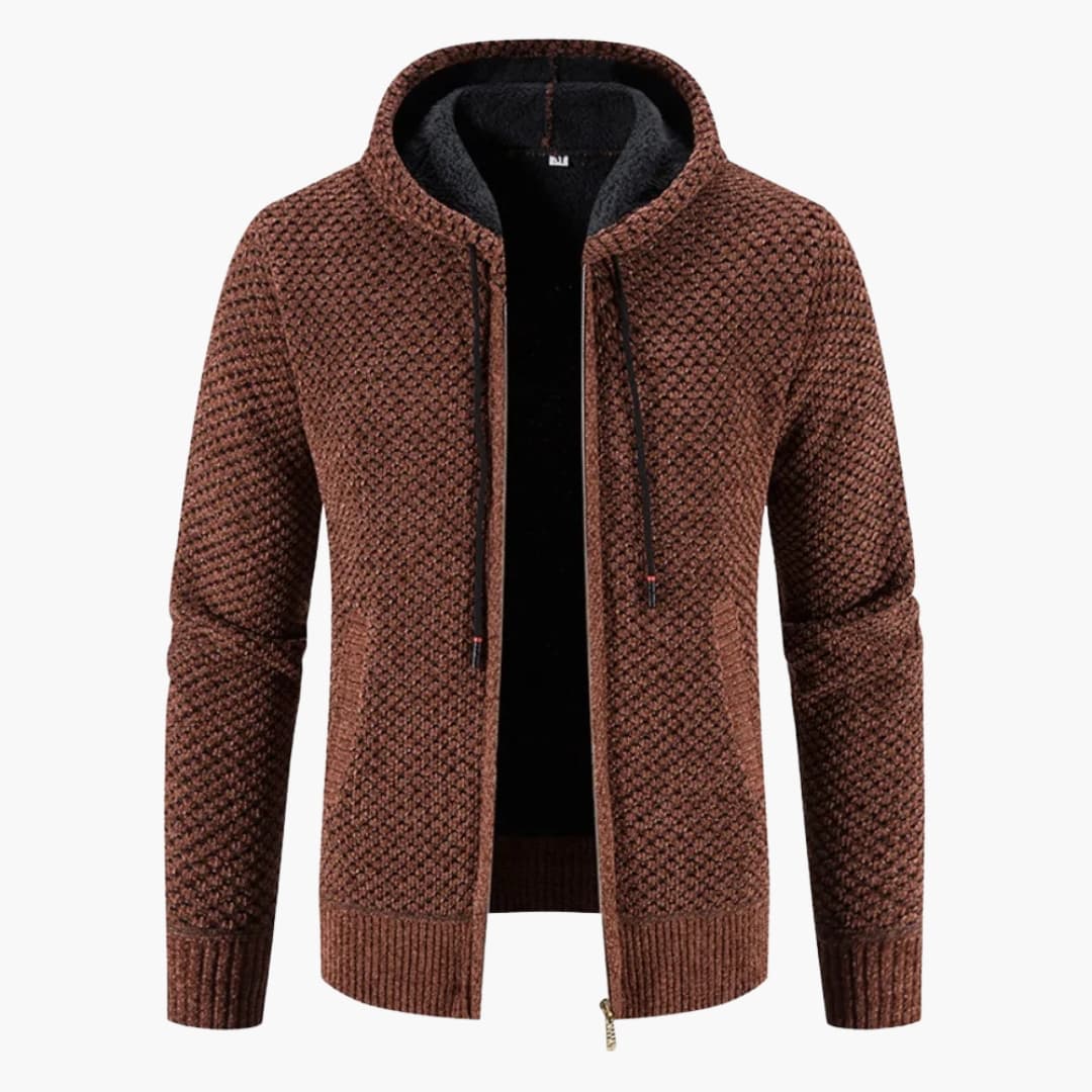 Gilet homme avec fermeture complète à l’avant et manches longues