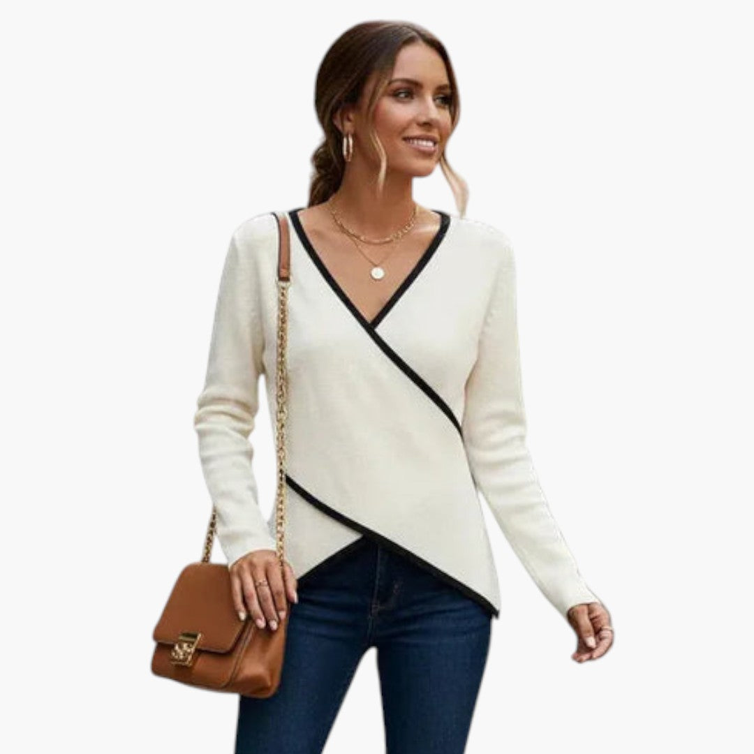 Top cache-cœur donna con scollo a V e chiusura incrociata