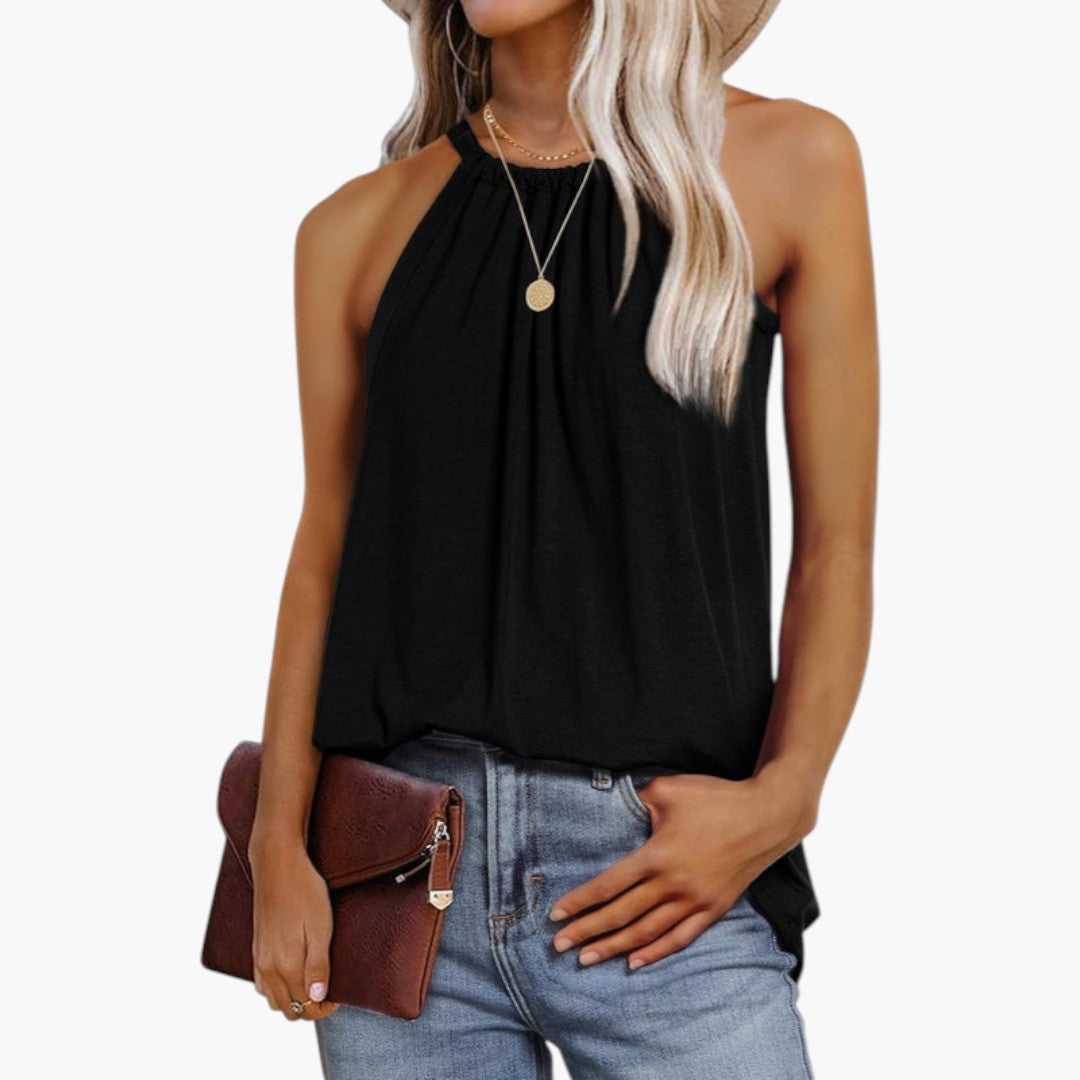 Top donna con collo halter e chiusura sul retro