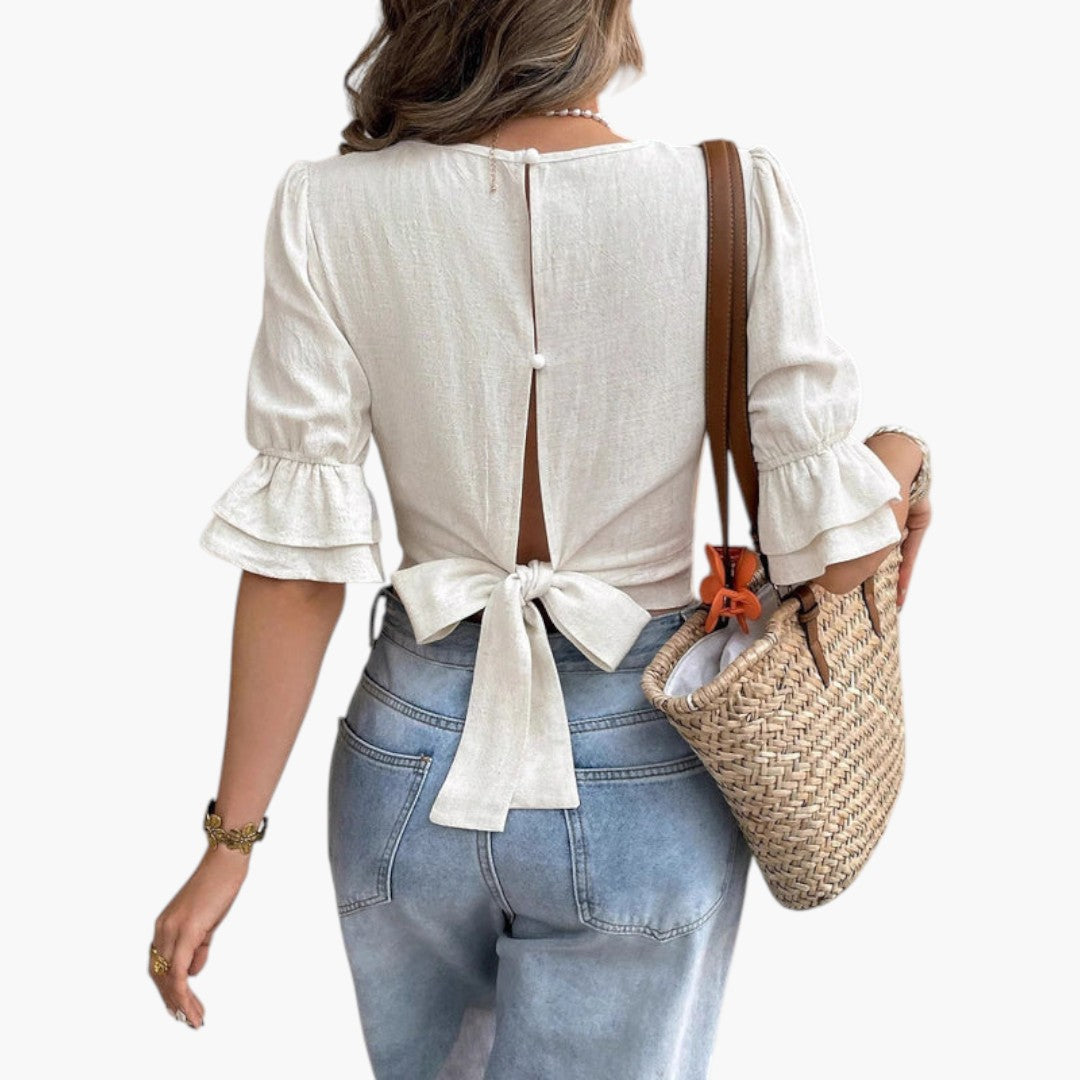 Top corto da donna con scollo quadrato