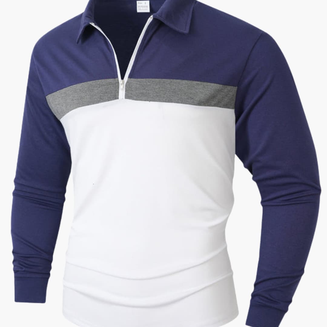 Haut homme manches longues avec zip et col montant