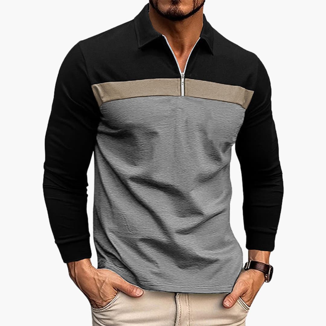 Haut homme manches longues avec zip et col montant