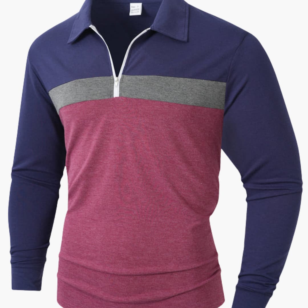 Haut homme manches longues avec zip et col montant