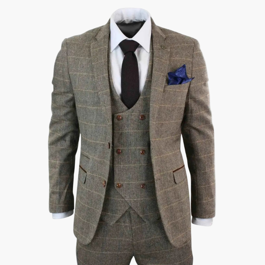 Costume 3 pièces pour homme à carreaux
