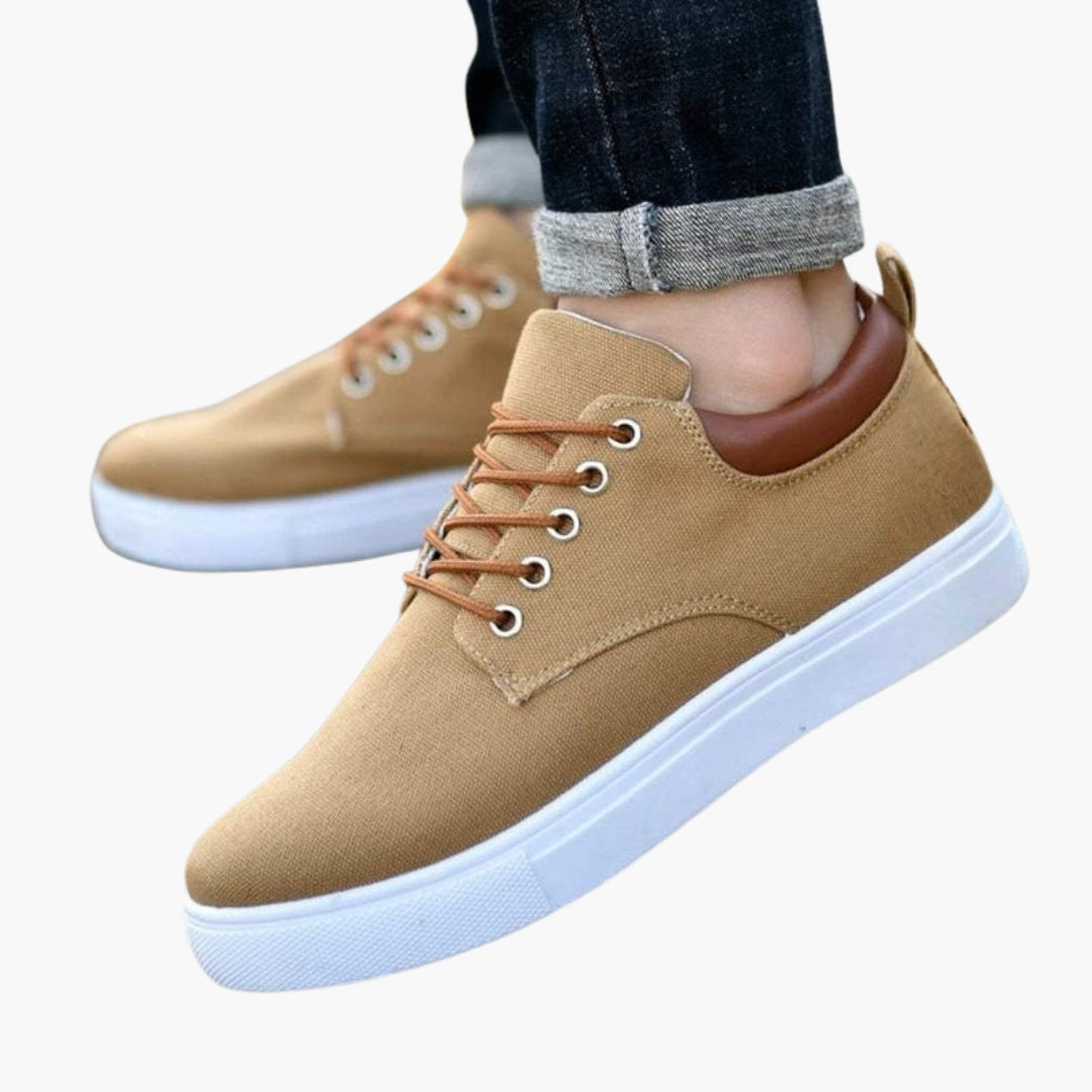 Homme Baskets Basses avec Fermeture Lacets et Semelle Texturée