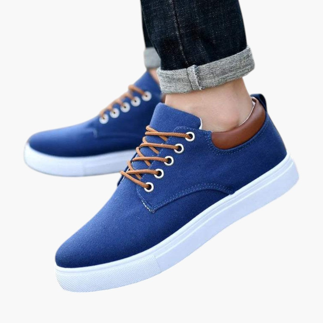Homme Baskets Basses avec Fermeture Lacets et Semelle Texturée