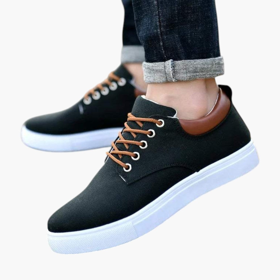 Homme Baskets Basses avec Fermeture Lacets et Semelle Texturée