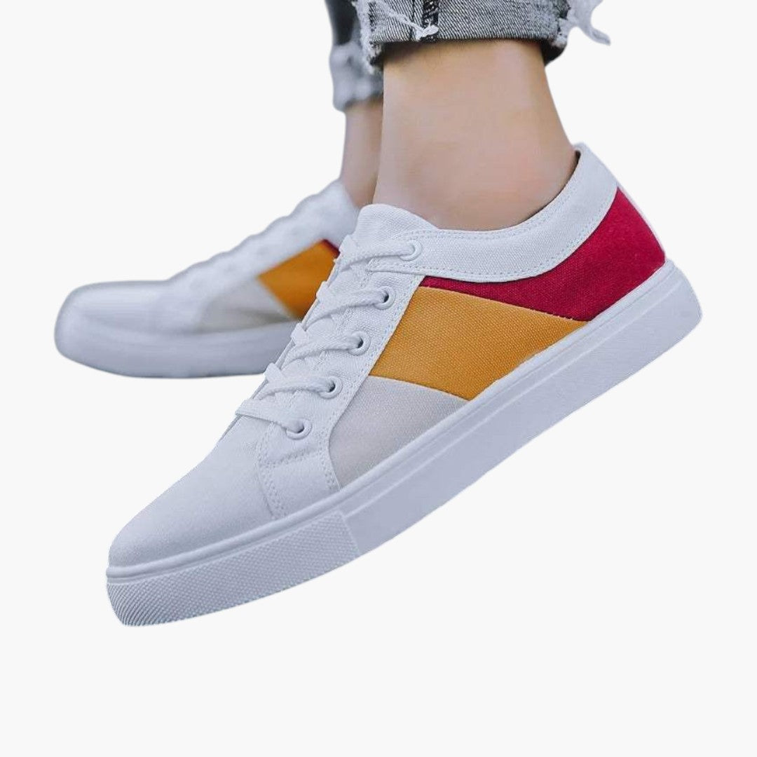 Homme Baskets Basses avec Fermeture Lacets et Semelle Texturée