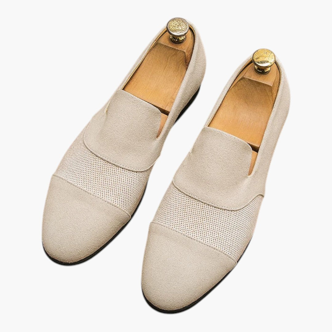 Homme Mocassins en Cuir avec Finition Texturée et Enfilage Facile