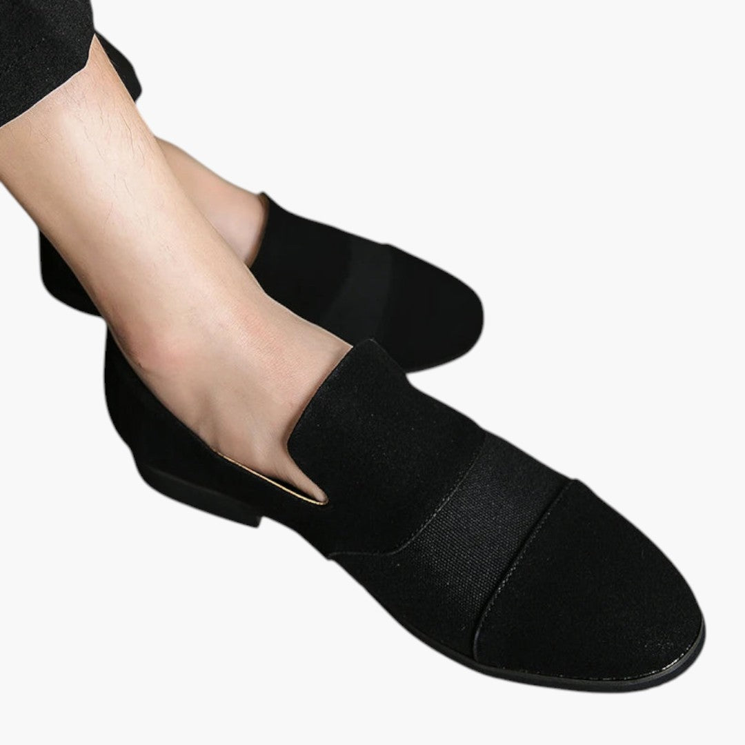 Homme Mocassins en Cuir avec Surface Givrée et Semelle Plate