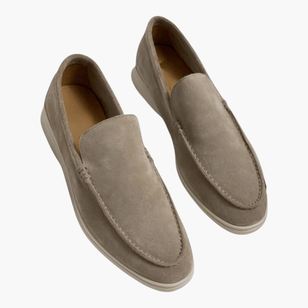 Homme Mocassins en Daim avec Semelle Flexible et Surface Texturée