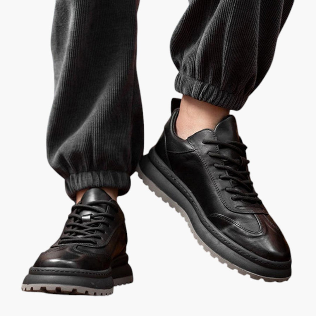 Hommes Baskets Basses avec Laçage Avant et Semelle Caoutchouc