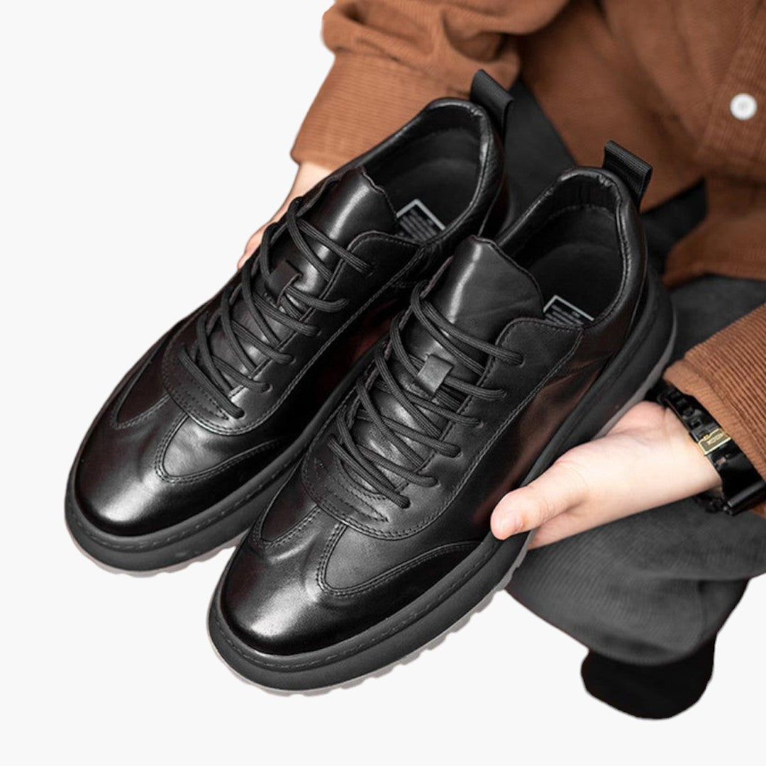 Hommes Baskets Basses avec Laçage Avant et Semelle Caoutchouc