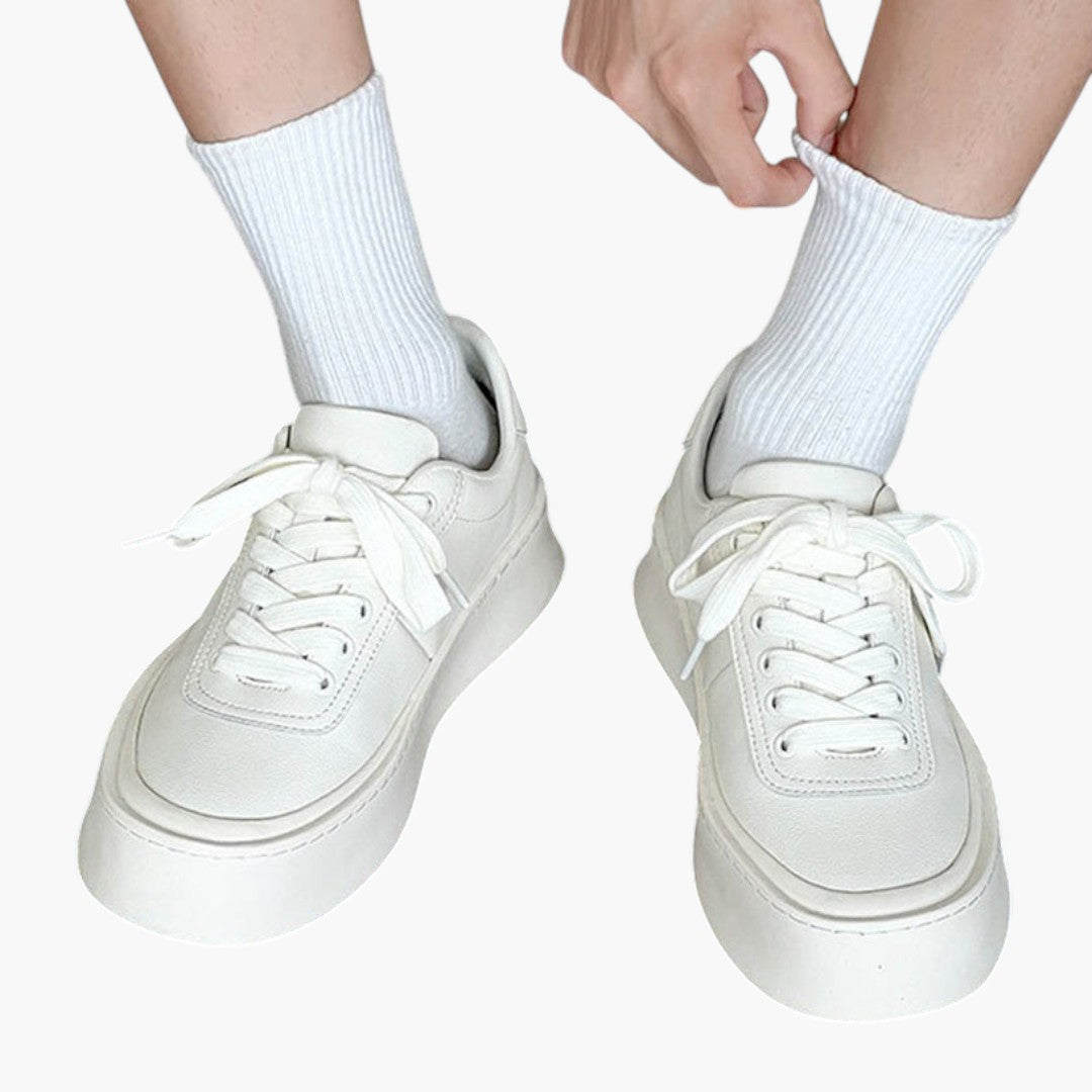Hommes Baskets avec Tige en Cuir et Fermeture Lacets