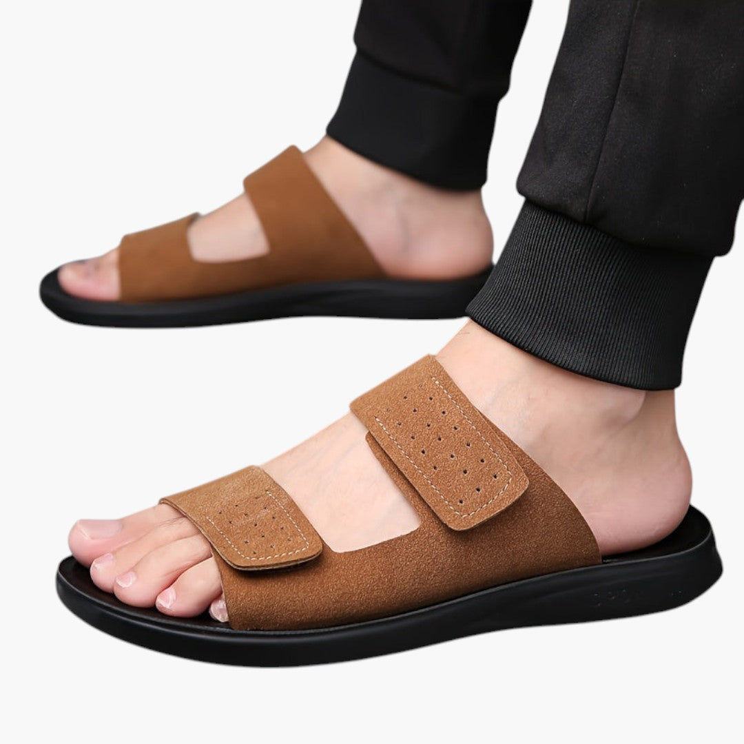 Hommes Chaussons Plates avec Dessus PU et Semelle EVA