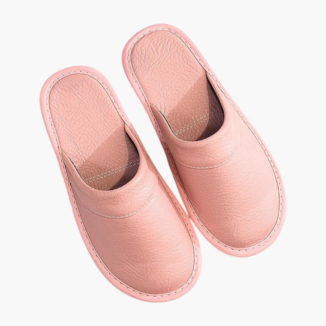 Hommes Chaussons a Dessus en Cuir Végétalien et Semelle Souple