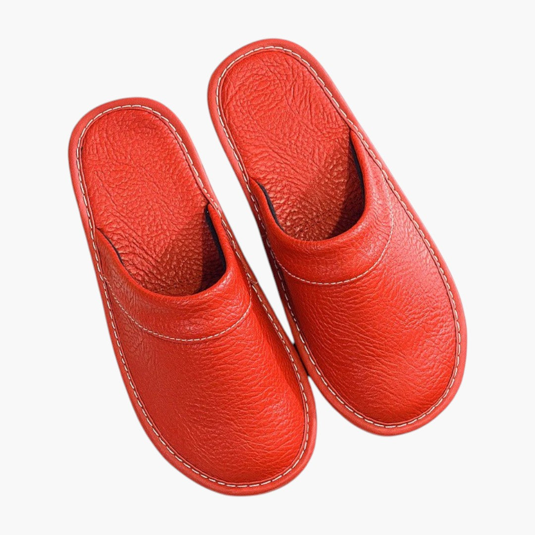 Hommes Chaussons a Dessus en Cuir Végétalien et Semelle Souple