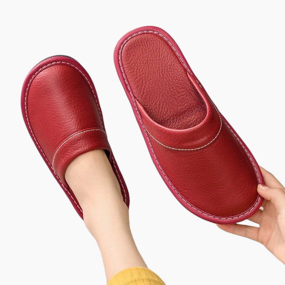 Hommes Chaussons a Dessus en Cuir Végétalien et Semelle Souple
