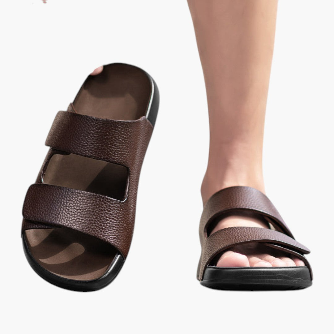 Hommes Chaussons avec Dessus PU et Semelle Caoutchouc
