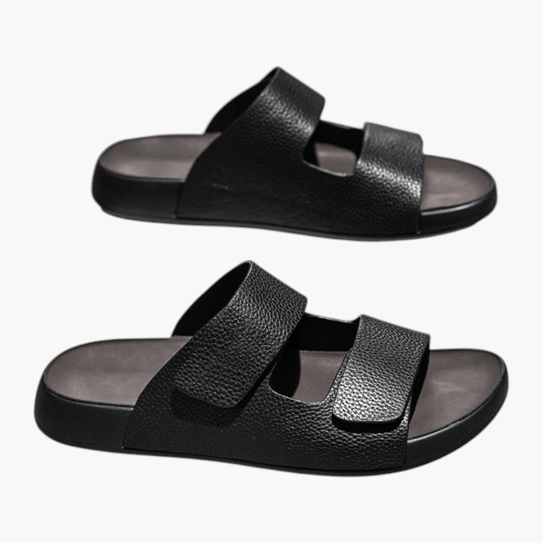 Hommes Chaussons avec Dessus PU et Semelle Caoutchouc