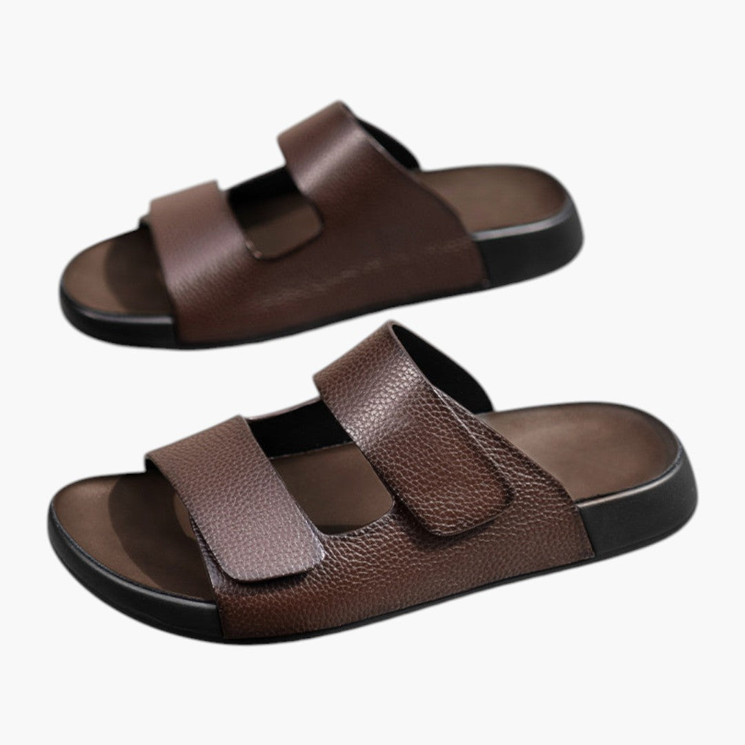 Hommes Chaussons avec Dessus PU et Semelle Caoutchouc