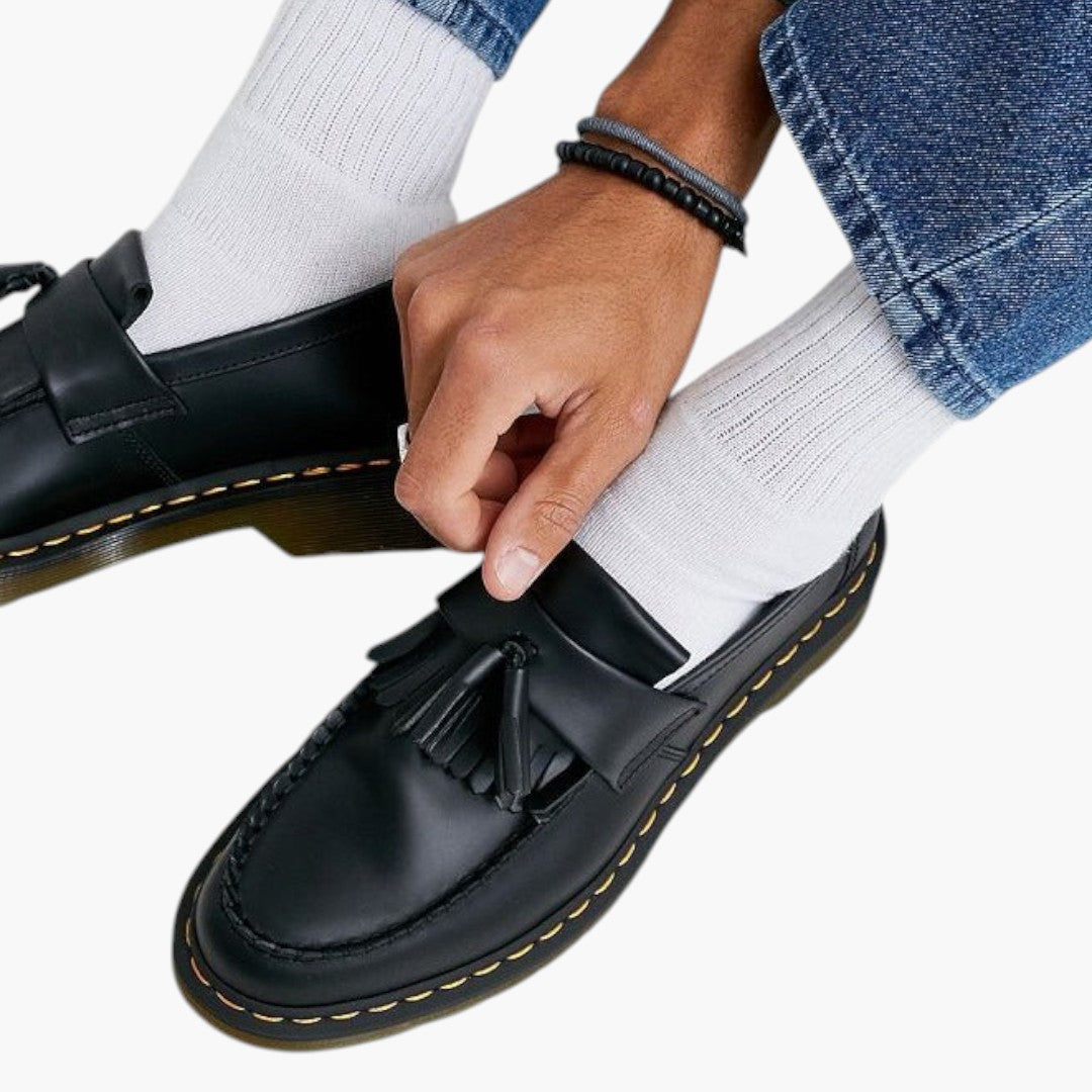 Hommes Confortables Mocassins avec Dessus en Cuir et Semelle Plate
