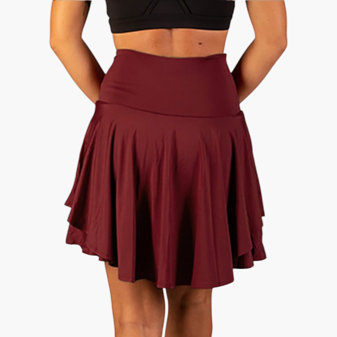 Jupe Courte Femme avec Taille Haute et Ourlet à Volants