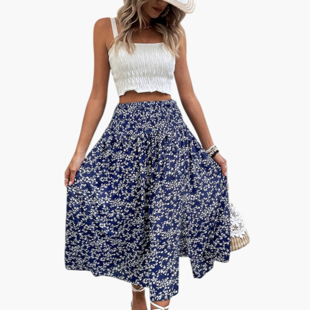 Maxi Skirt for Women with Side Slit and High Waist