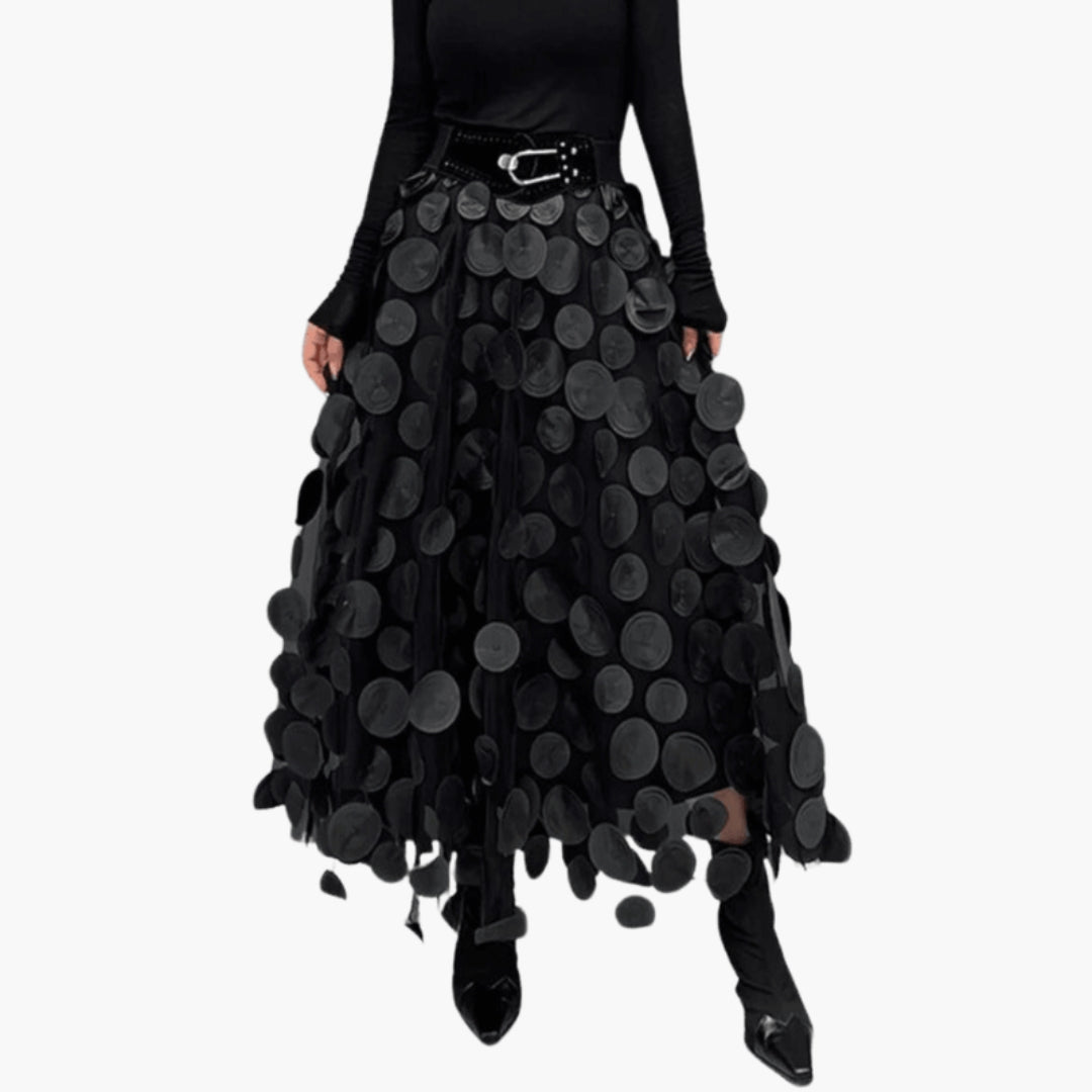 Jupe Maxi Femme avec Taille Élastique et Surface Texturée