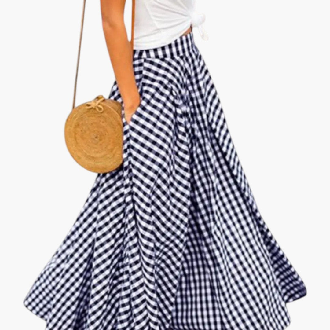 Jupe Maxi Femme avec Taille Haute et Poches Latérales
