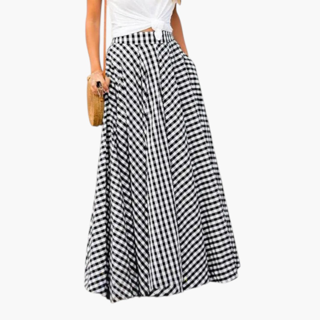 Jupe Maxi Femme avec Taille Haute et Poches Latérales