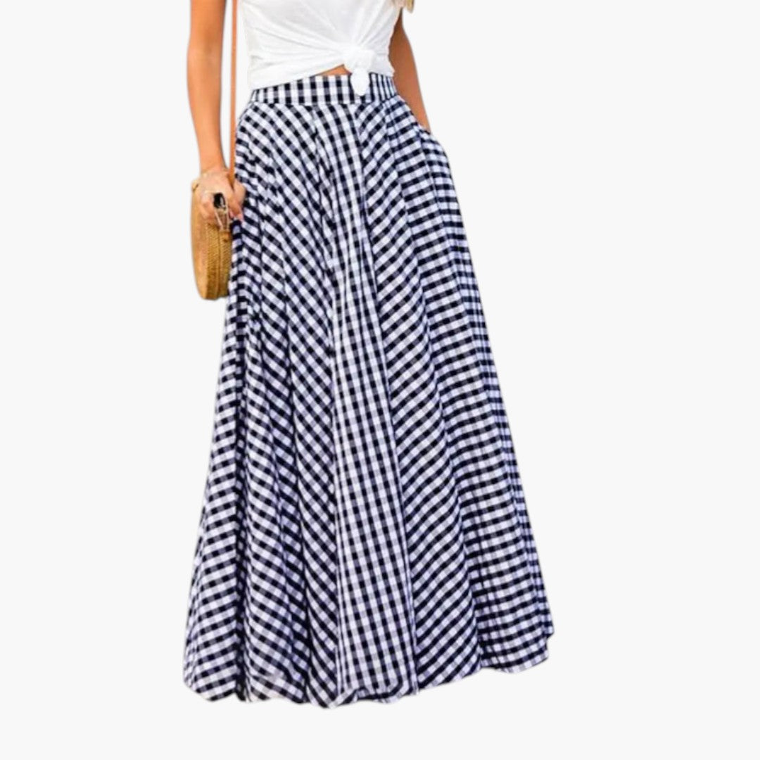 Jupe Maxi Femme avec Taille Haute et Poches Latérales