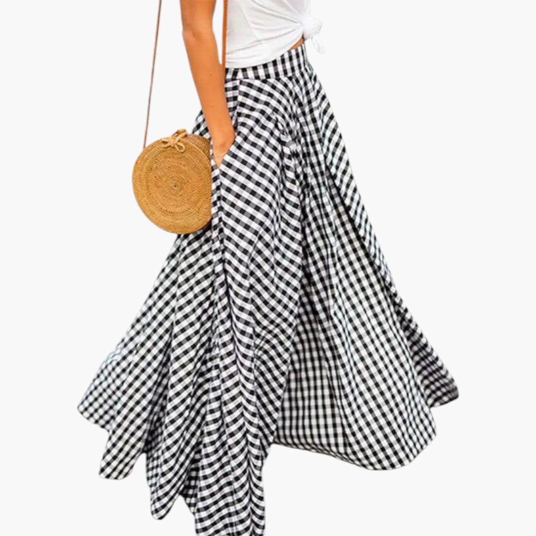 Jupe Maxi Femme avec Taille Haute et Poches Latérales
