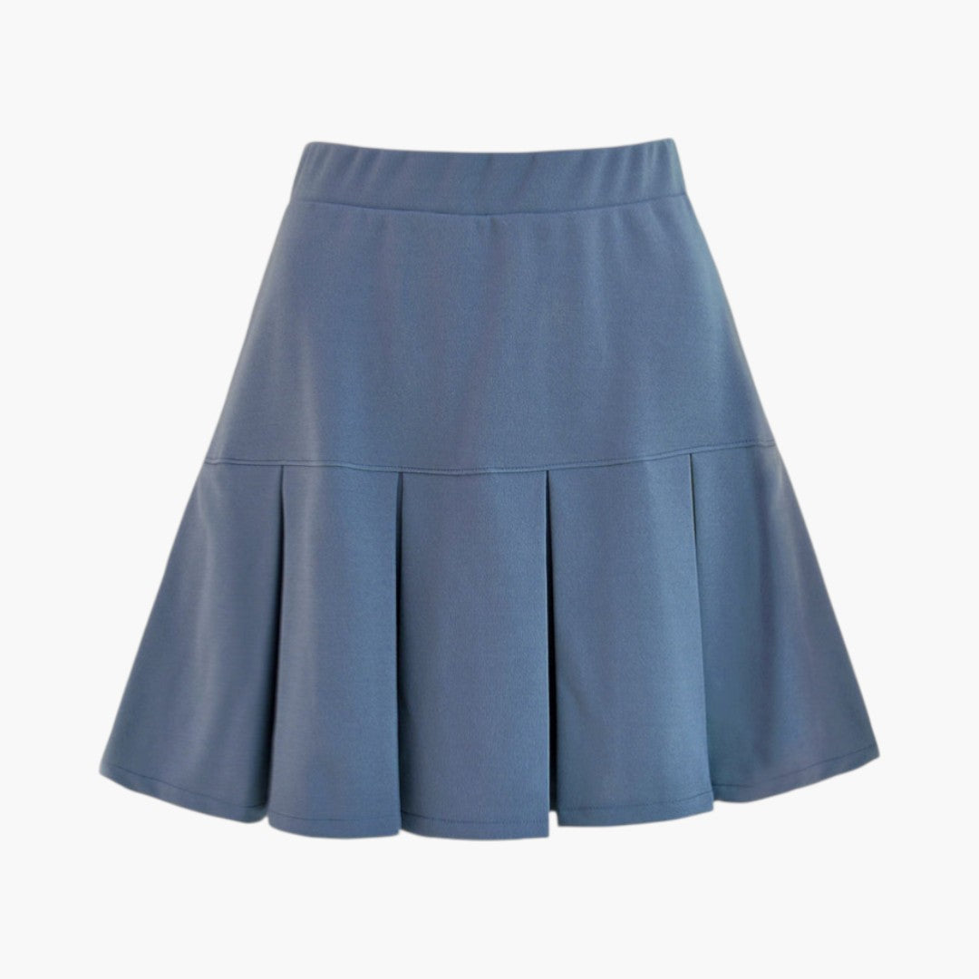Jupe Mini Femme avec Taille Haute et Ourlet Plissé