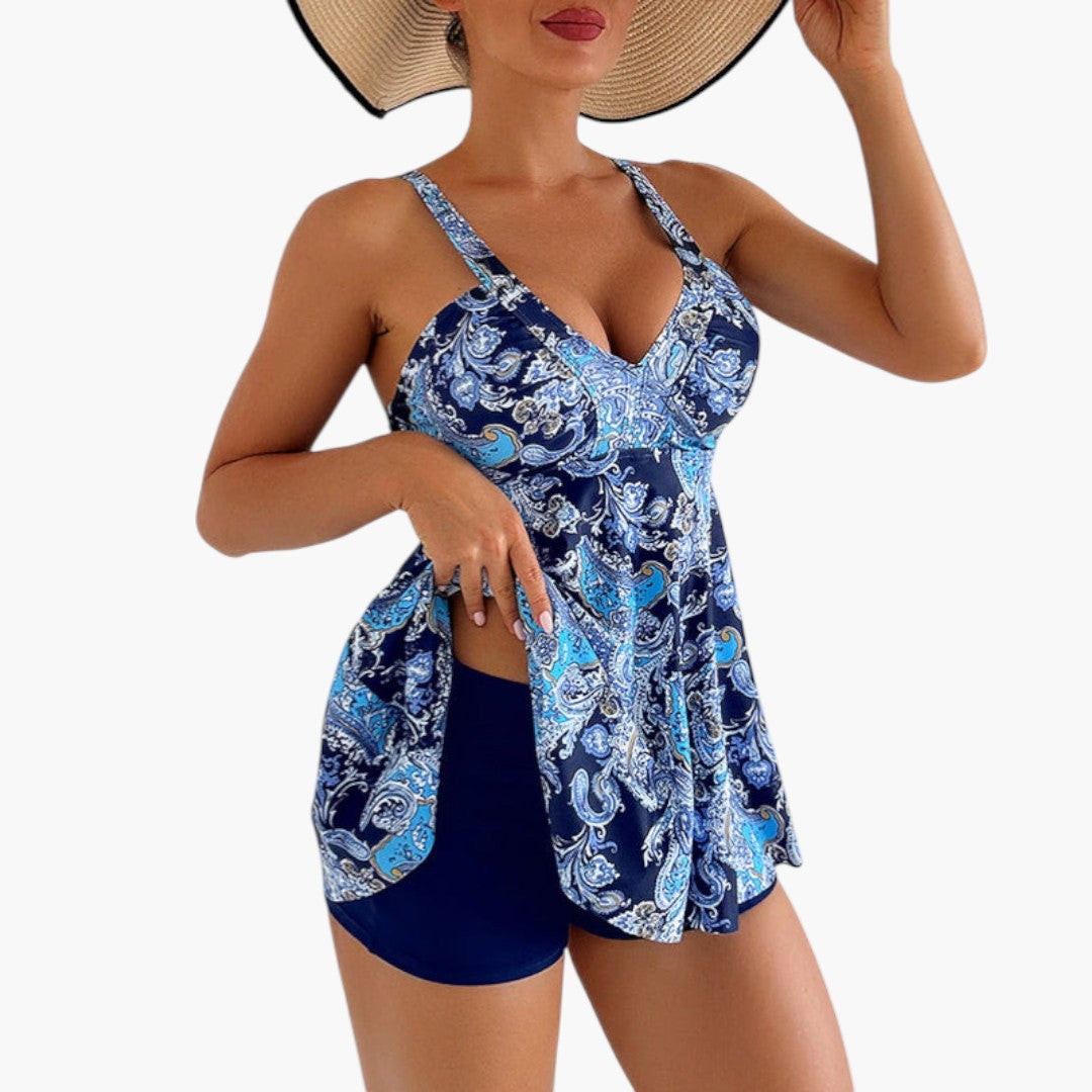 Gonna da bikini stampata donna con spalline regolabili