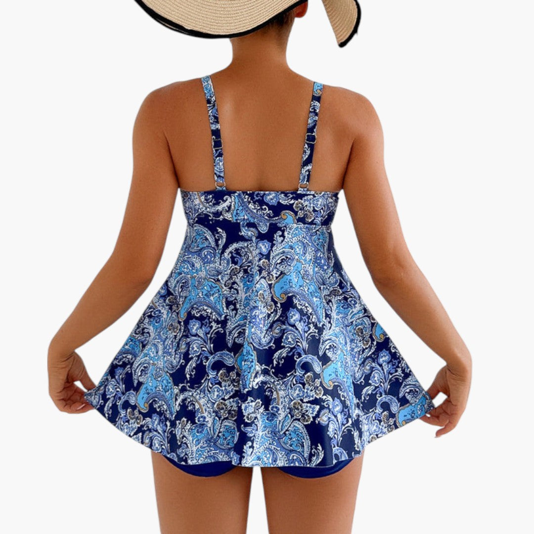 Gonna da bikini stampata donna con spalline regolabili