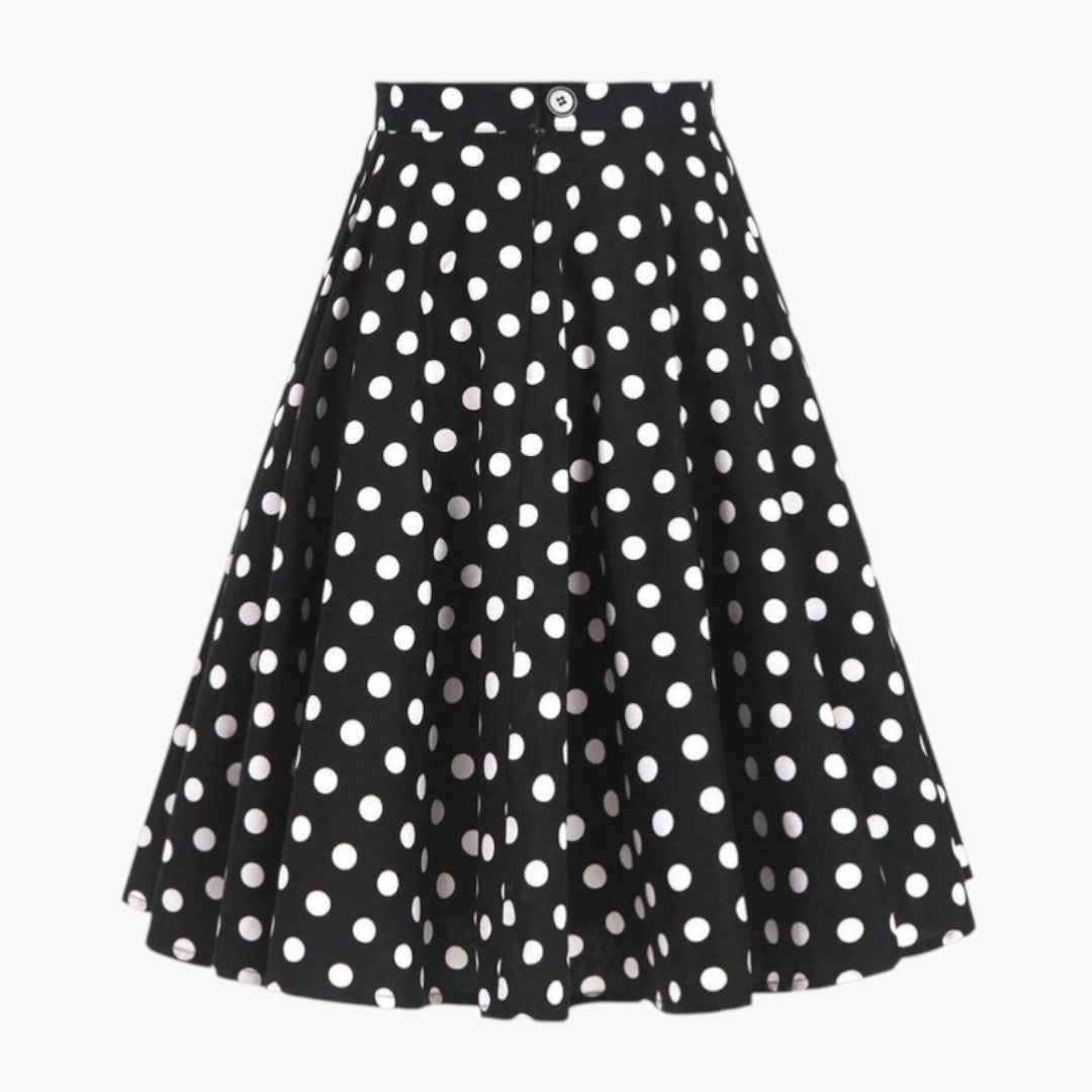 Jupe évasée pour femme avec motif à pois
