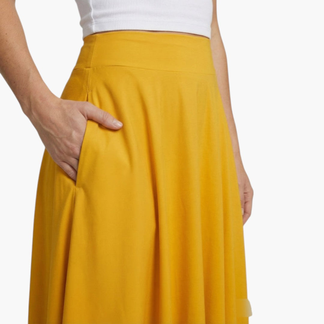 Jupe longue femme avec poches latérales et large taille