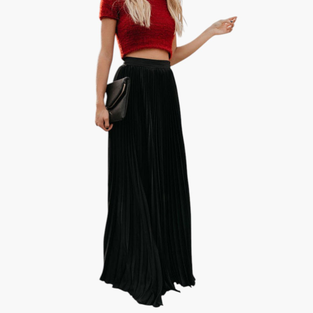 Jupe pour femme taille haute avec plis