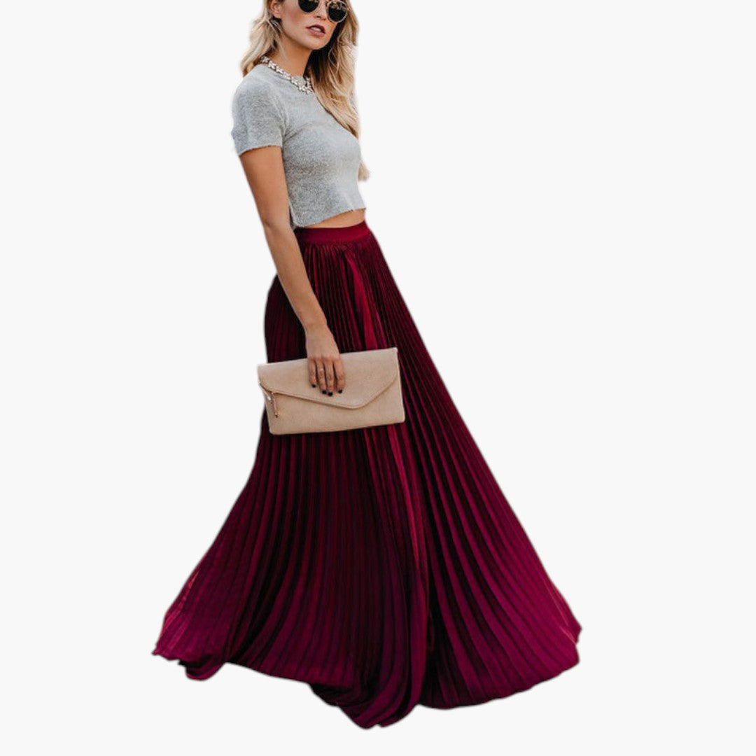Jupe pour femme taille haute avec plis