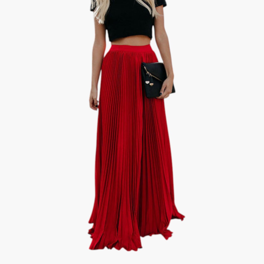 Jupe pour femme taille haute avec plis
