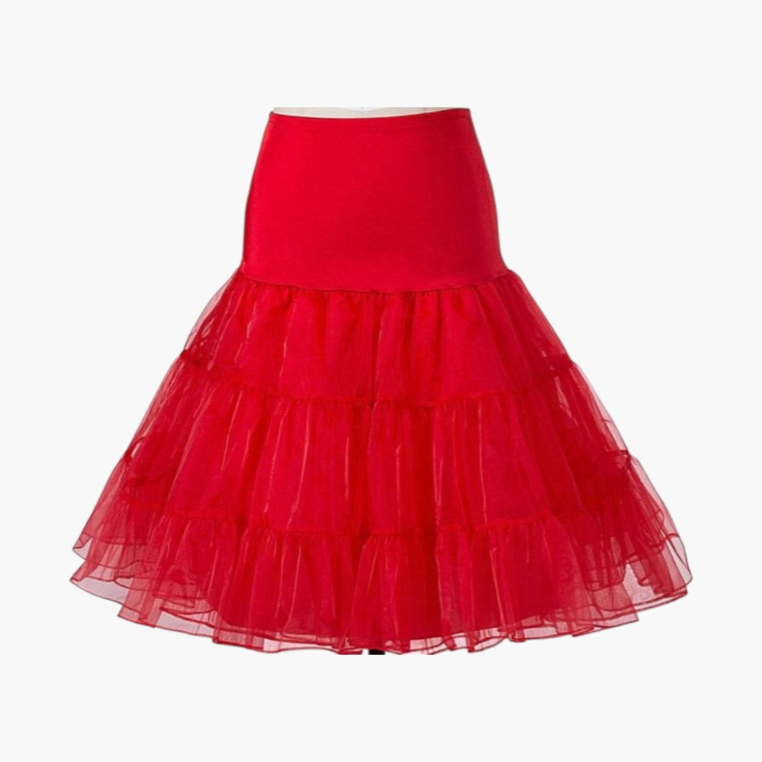 Gonna donna con vita elastica e balze sovrapposte
