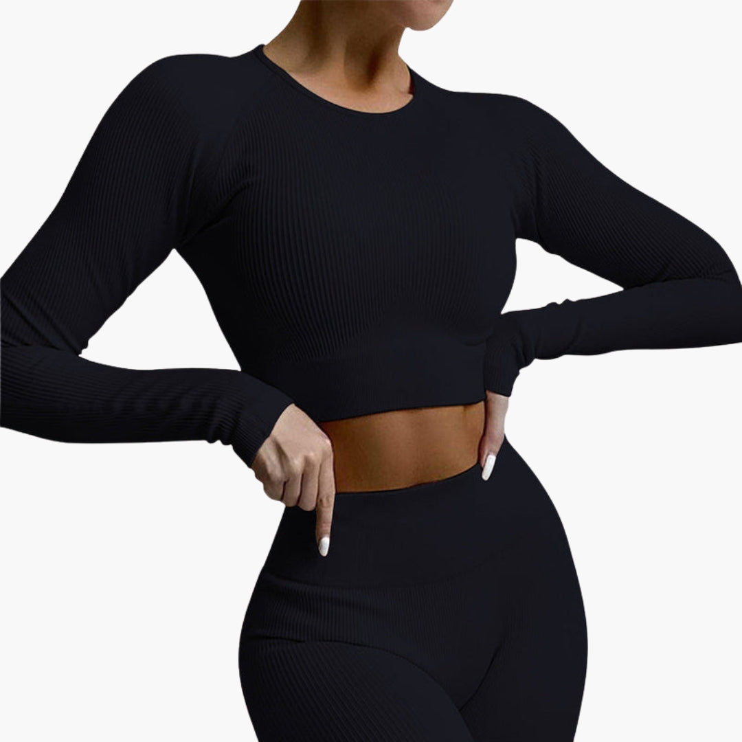 Legging de sport femme avec effet côtelé
